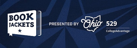 Book Jackets and Ohio's 529 Plan logos on blue star background
