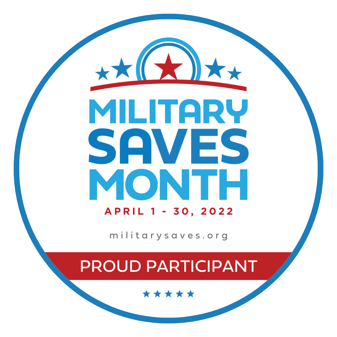 Military Saves Month 2022 proud participant badge