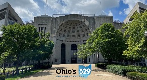 Ohio Stadium with Ohio's 529 Plan Logo
