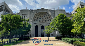 Ohio Stadium with new CollegeAdvantage logo